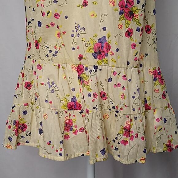 Mossimo Floral Semi-Sheer Ruffled Racerback Tank S - Picture 3 of 8